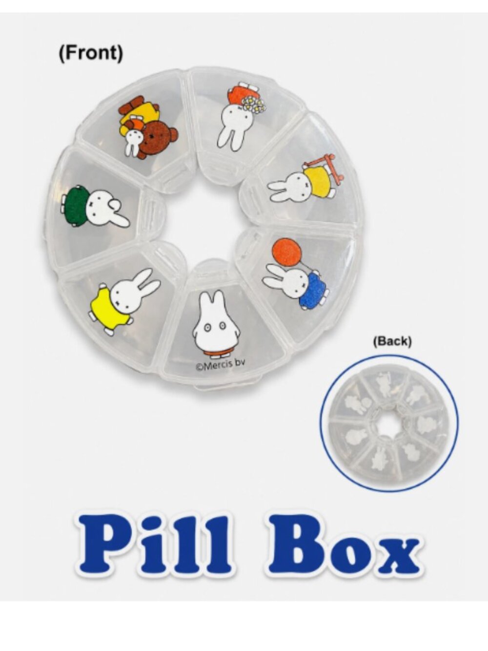 Miffy 7 Compartment Pill Organizer Medicine Vitamin Candy Jewelry Storage Case